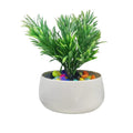 Metallic bowl shaped pot (WHITE)