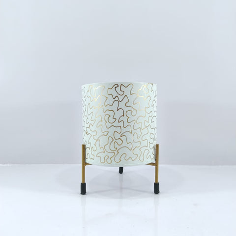Modern table top flower pot with iron stand - B