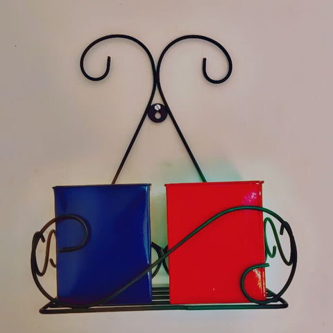 Wall hanging decorative planter (BLUR & RED)