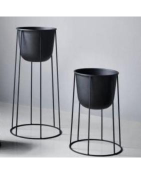 Metal black indoor planter [SET OF 2]