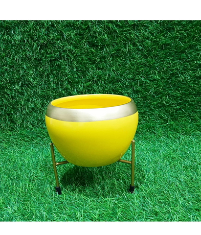 yellow pot with golden border B