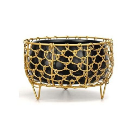 Black bowl with designer stand