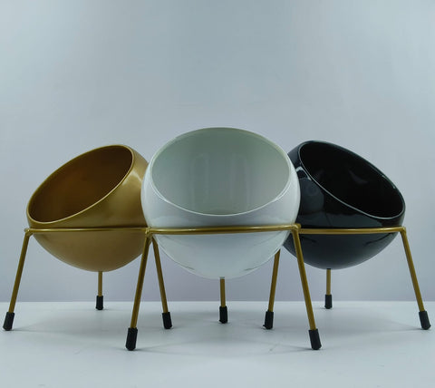 Metallic apple pot with stand [SET OF 3]