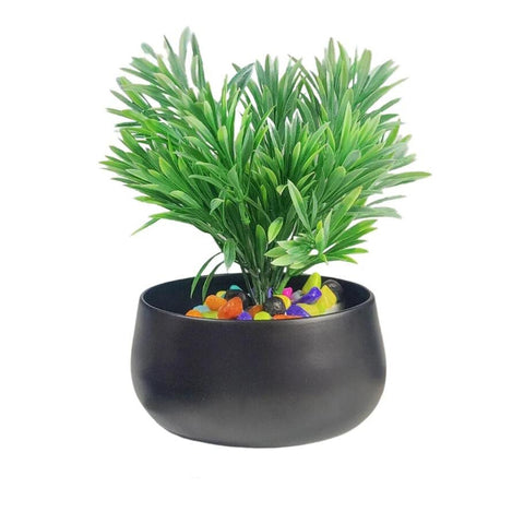 Metallic bowl shaped pot (BLACK)