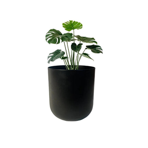 Table top black metal pot